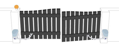 Использование линейного привода в воротах распашного типа