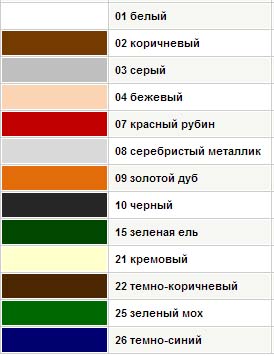 гаражные рольставни цветовая гамма