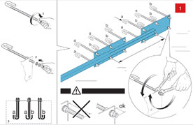 Последовательность и правила работы с приспособлением для соосной установки регулировочных площадок под роликовые опоры - рис.1